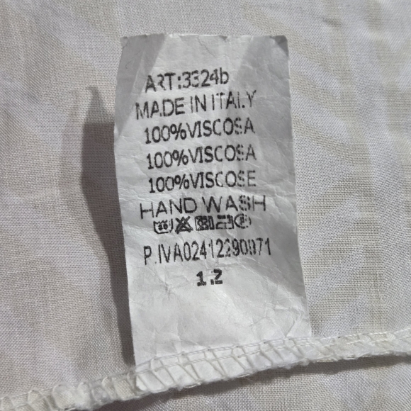 Made In Italy White Sleeveless Tiered Maxi Dress With Gold Embroidery Detail 12 - Picture 8 of 8